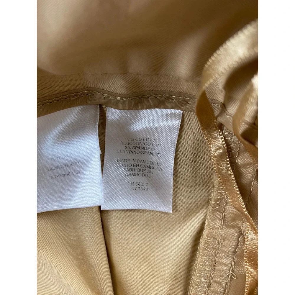 Anne Klein Womens Tan Stretch Dress Pants Khaki Bootcut Professional Trousers 10